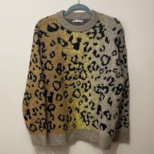 ZARA - men's ombré leopard pattern Wool-blend sweater